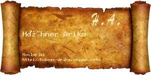 Hübner Arika névjegykártya